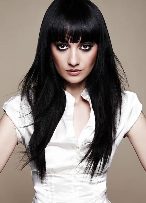 Model wearing Flip-In Hair Straight - The Original product